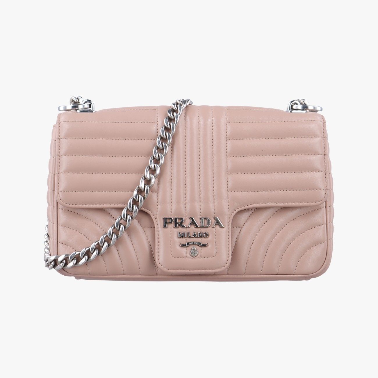 プラダPradaダイアグラム ピンク レザー 1BD107 7 5