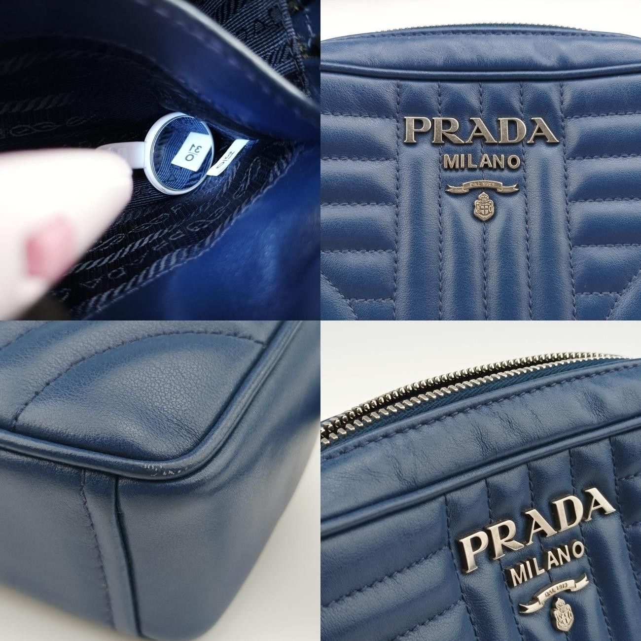 プラダPradaダイアグラム ネイビー