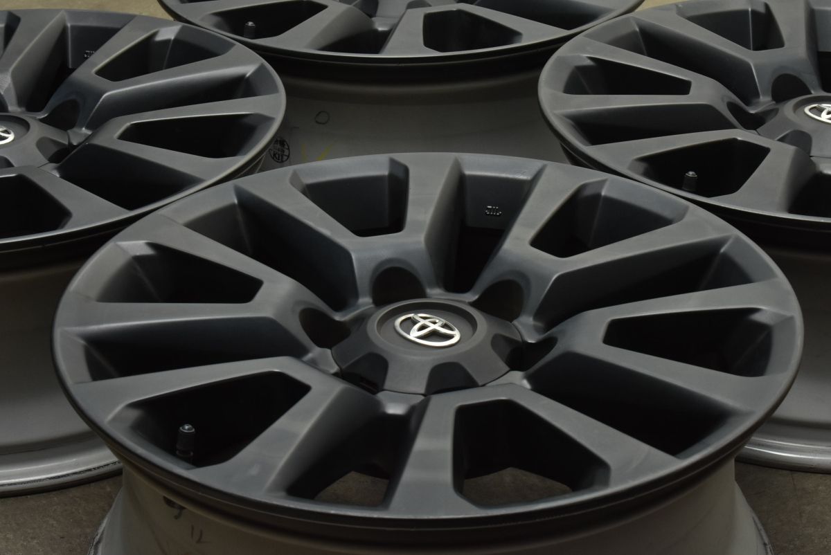 カスタム用に トヨタ 150 ランドクルーザープラド マットブラックED 純正 18in 7.5J 25 PCD139.7 4本セット スタッドレス用