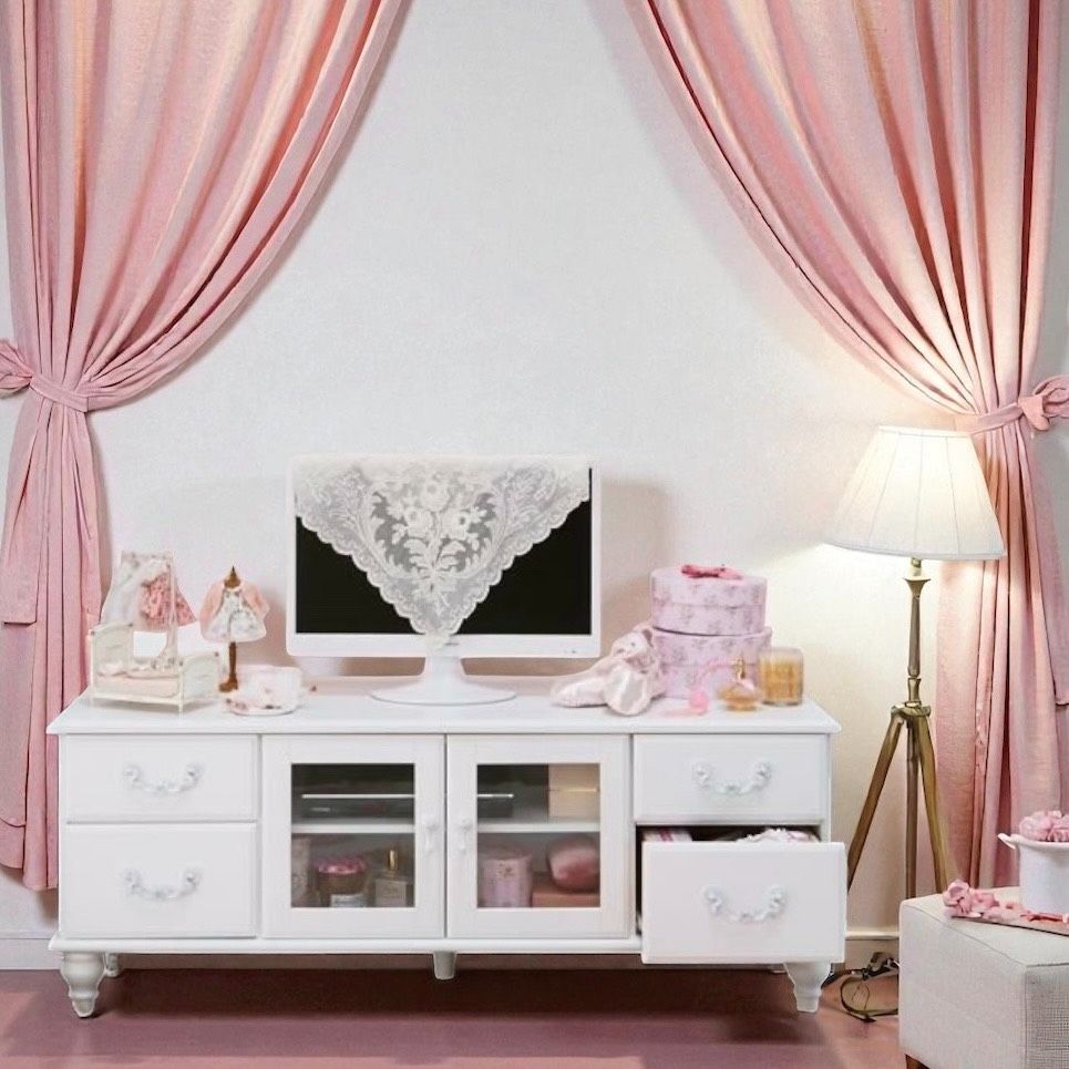 送料無料 Y エレガントハンドル アンティーク風 テレビボード フェミニン ロマンティック 大人可愛い アウトレット