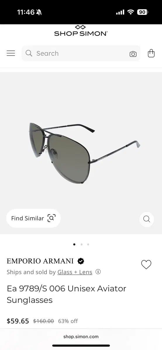 エンポリオアルマーニ EA 9789 S 006 ティアドロップサングラス