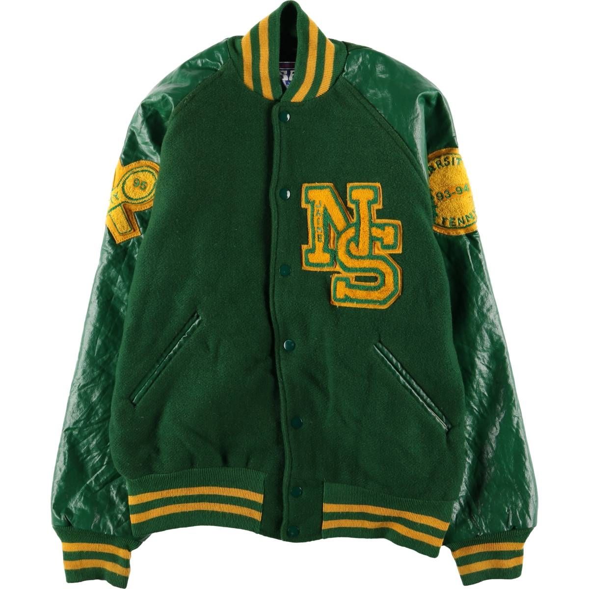 古着 awaros USA 袖革ウールボタンスタジャン バーシティジャケット メンズL相当 eaa591136