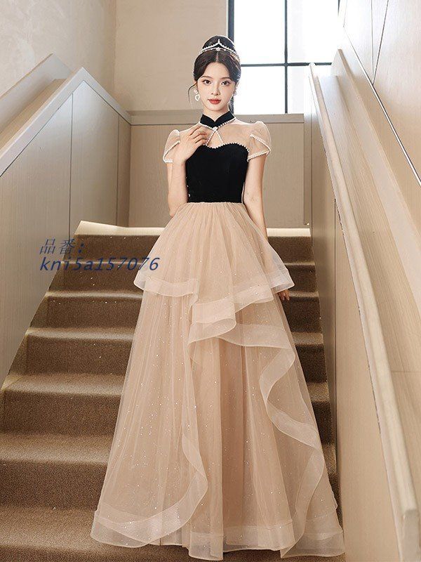 ドレス 大人 ピアノ 発表会 ロング丈 ぽっちゃり パーティー 大きい 成人式 女子会 イブニングドレス Aライン 演奏会 二次会 kni5a157076