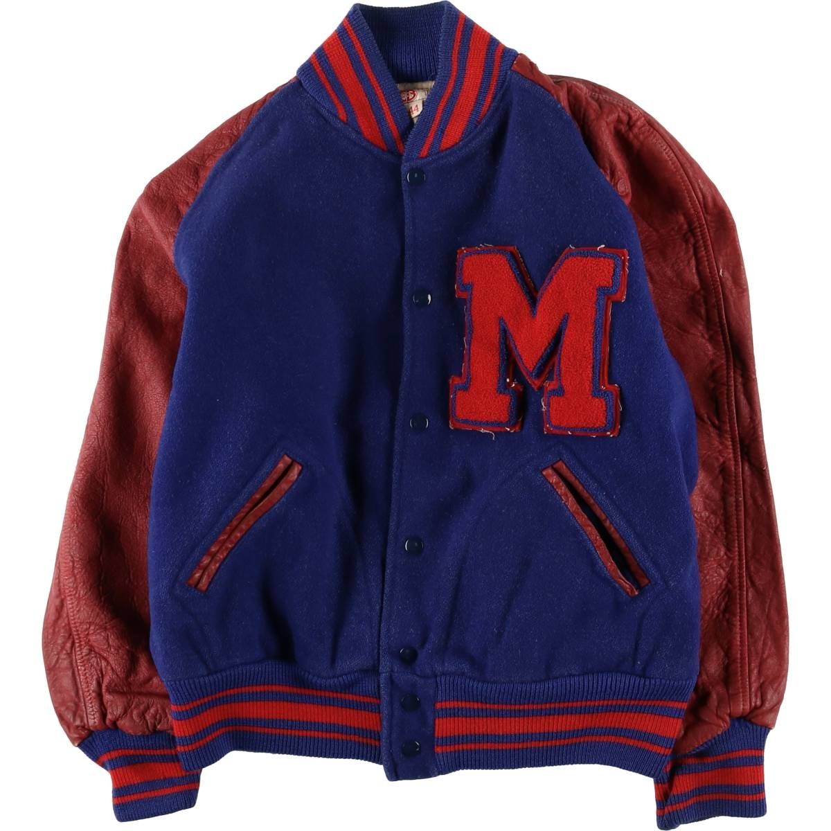 古着 SAND KNIT スタジャン アワードジャケット バーシティジャケット メンズL相当 ヴィンテージ|evb032218