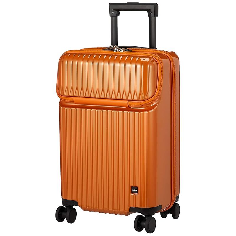 エース スーツケース フロントポケット キャスターストッパー キャリーケース タッシェ オレンジ Sサイズ 機内持込 1