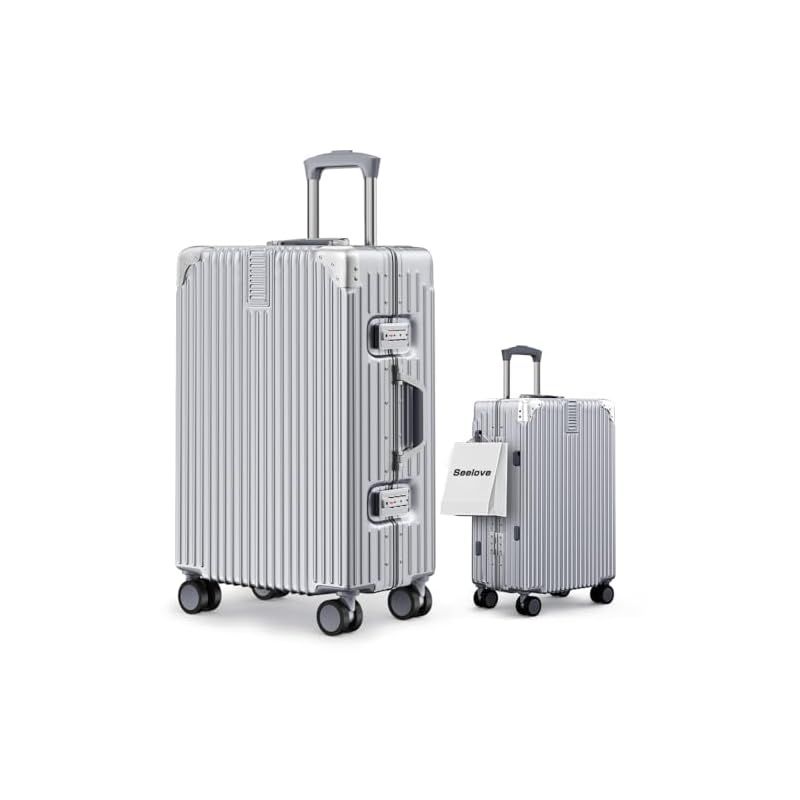Seelove スーツケース キャリーケース 機内持ち込み ABS PC 耐衝撃 大容量 超軽量 キャリーバッグ S M Lサイズ 360度回転 静 型 luggage suitcase キャスター TSAロック 出張 旅 Mサイズ 5 7泊 6 0
