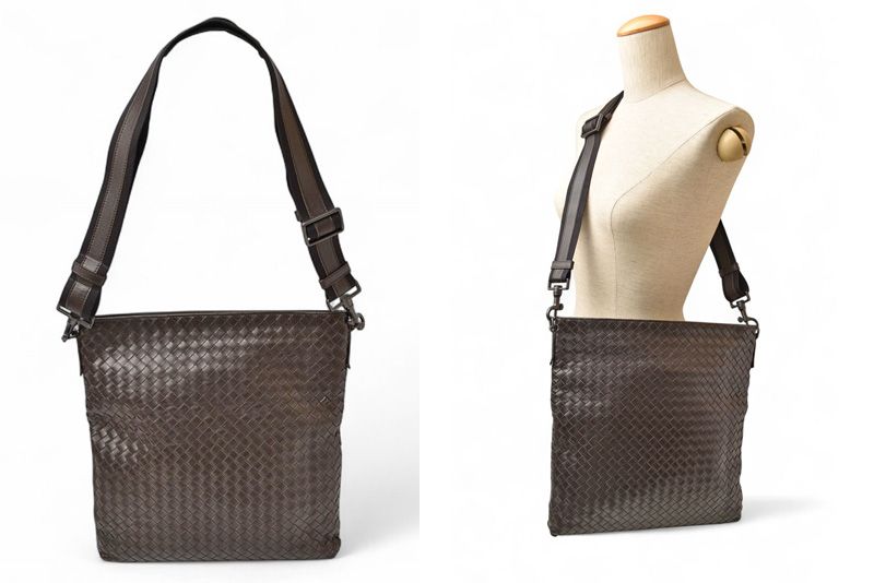 ボッテガヴェネタ ショルダーバッグ メッセンジャーバッグ BOTTEGA VENETA クロスボディ イントレチャートVN ダークブラウン