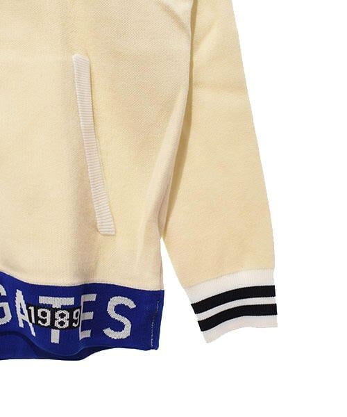 パーリーゲイツ｜メンズ｜Lサイズ｜長袖ニットフーディー｜秋冬｜ホワイト系｜古着ゴルフウェア LLC-HASEGAWATOSO_COM