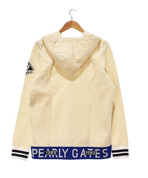 パーリーゲイツ｜メンズ｜Lサイズ｜長袖ニットフーディー｜秋冬｜ホワイト系｜古着ゴルフウェア