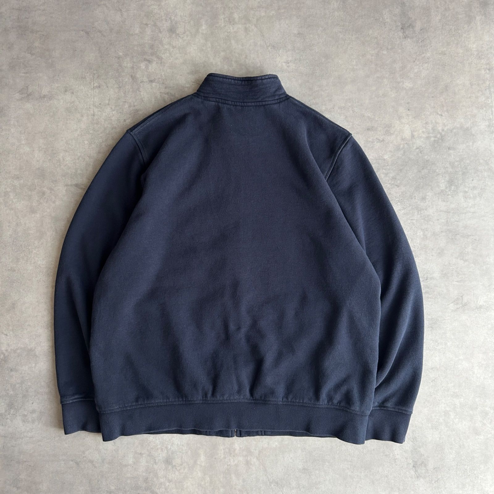 エルエルビーン ジップアップ フリースジャケット 刺繍ロゴ 紺 