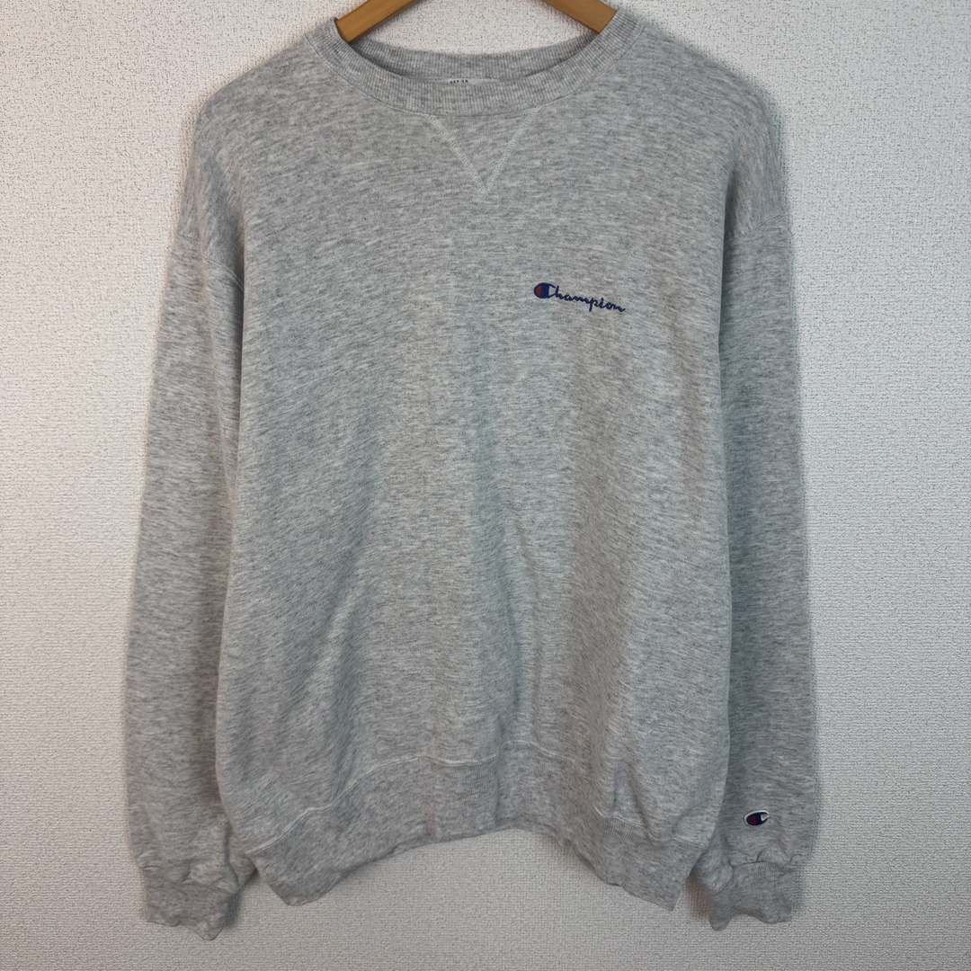 90s Champion チャンピオン スウェット 刺繍ロゴ Vガゼット グレー