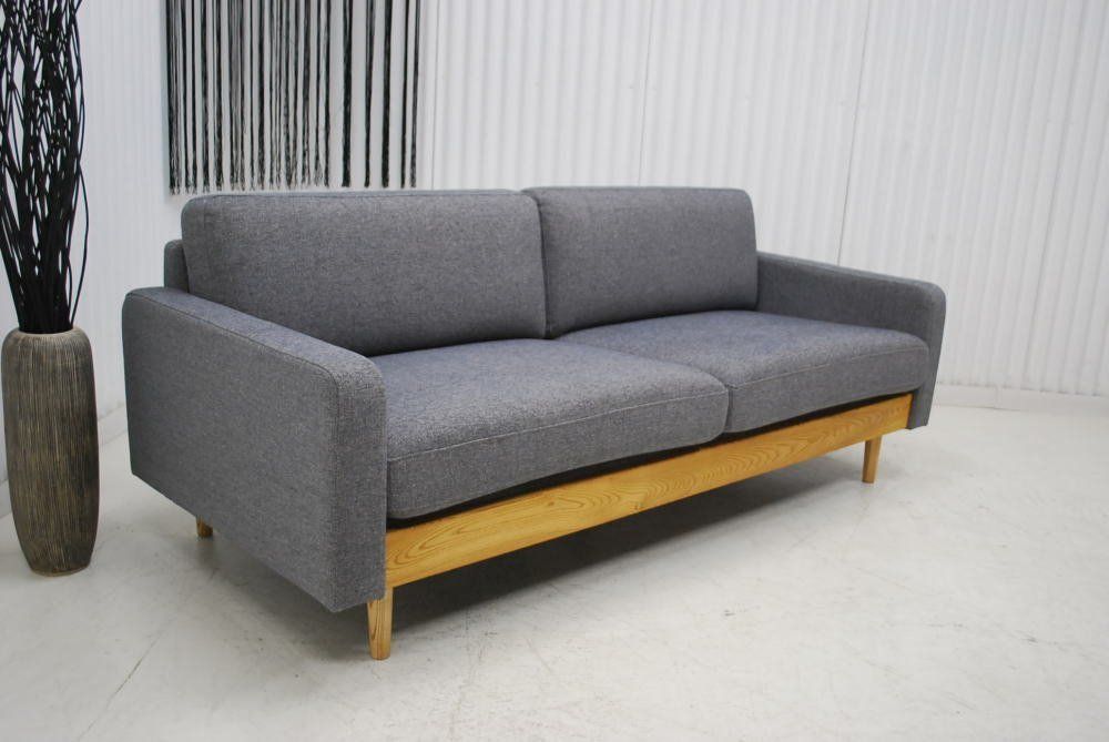 アウトレット 現品限り 一部 大 北欧ナチュラルモダン ファブリック グレイ色 ３人掛け ソファー 布製 240222-フルート3p NEXPOTALLINN_EU