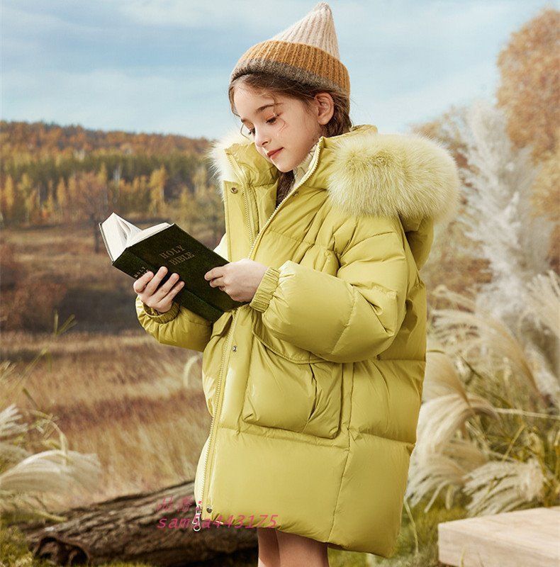  ダウンジャケット ダウンコート 子供服 女の子 キッズ ジュニア 秋冬 ダウン 厚手 アウター 女児 通学 コート ロングコート 防寒対策 ファーフード付き am 5 a 443175 ベビーサンダル ベビーシューズ