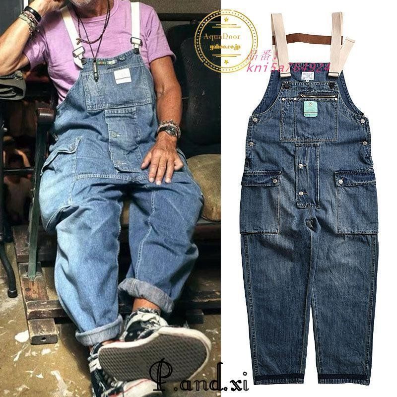 オーバーオール メンズ サロペット デニム ジーンズ 作業着 ゆったり オールインワン ミリタペインター リラックス サロペット kni5a764924