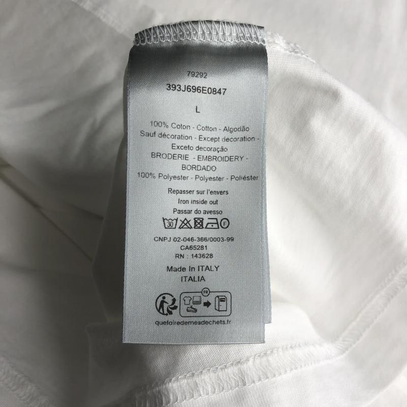  DIOR ロゴTシャツ L ホワイト ディオール 10 半袖(Tシャツ) Tシャツ カットソー