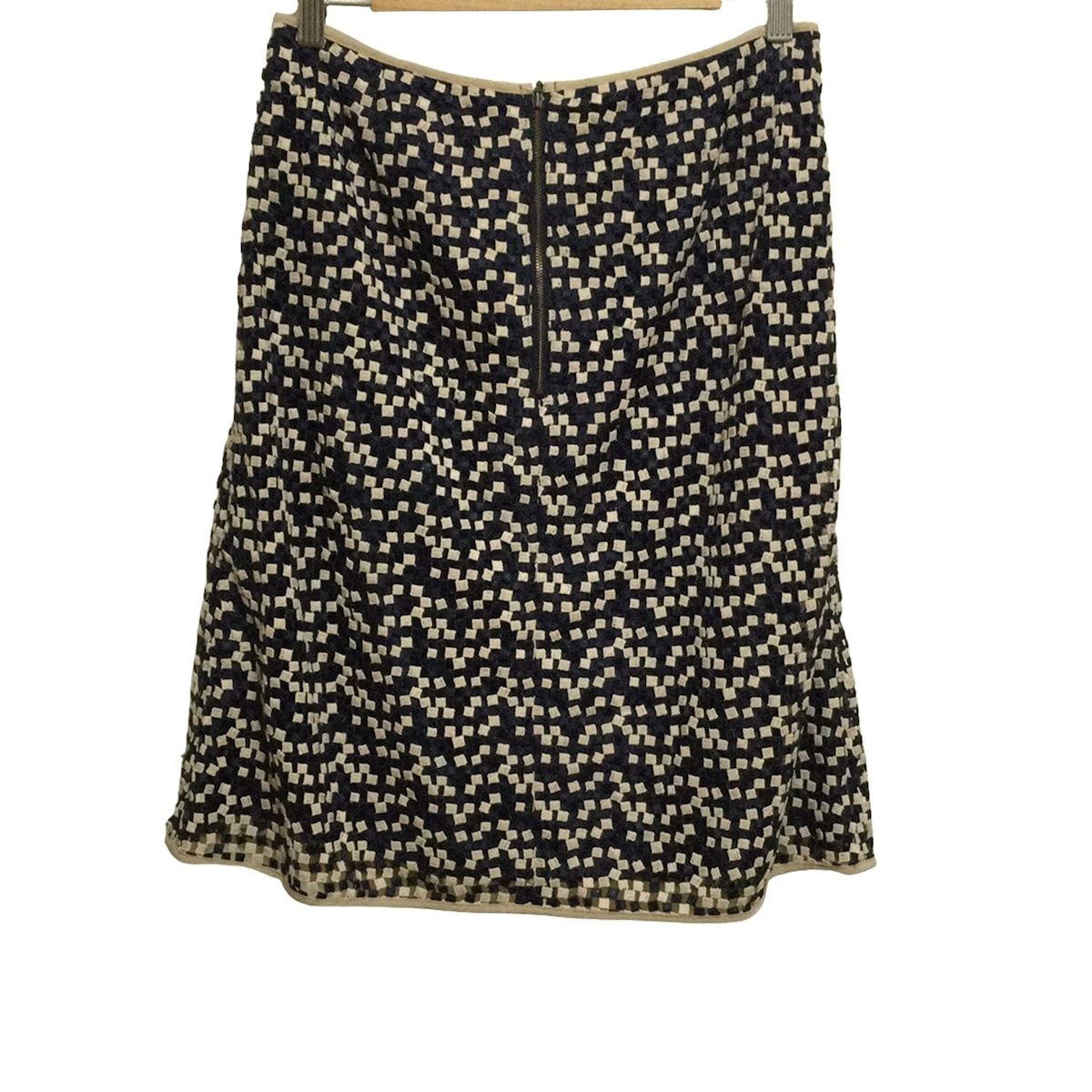 EPOCA エポカ スカート サイズ44 L レディース - ネイビー×ベージュ ひざ丈