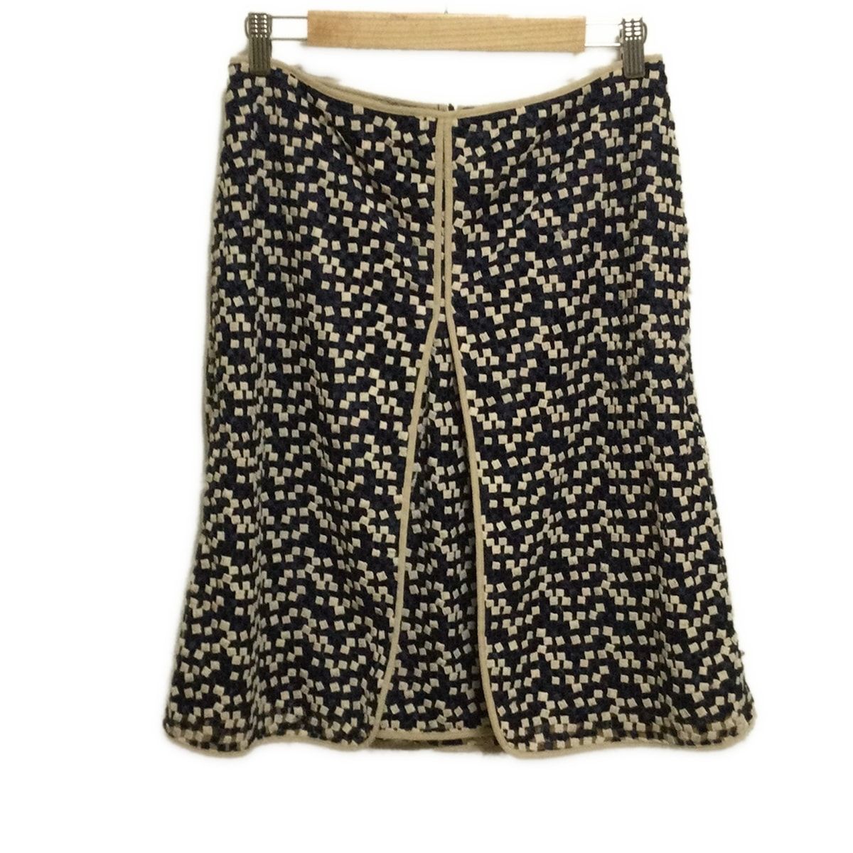 EPOCA エポカ スカート サイズ44 L レディース - ネイビー×ベージュ ひざ丈