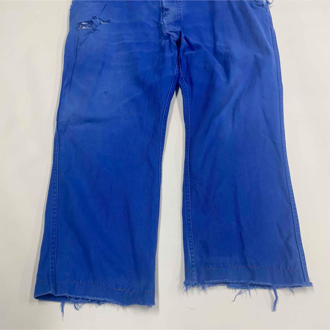 W40 ユーロヴィンテージ フレンチワークパンツ 70s ブルー メンズL