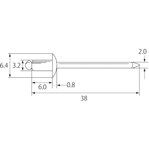 エビ ブラインドリベット 1000本入 ステンレス|スティール 4-2 NSS42