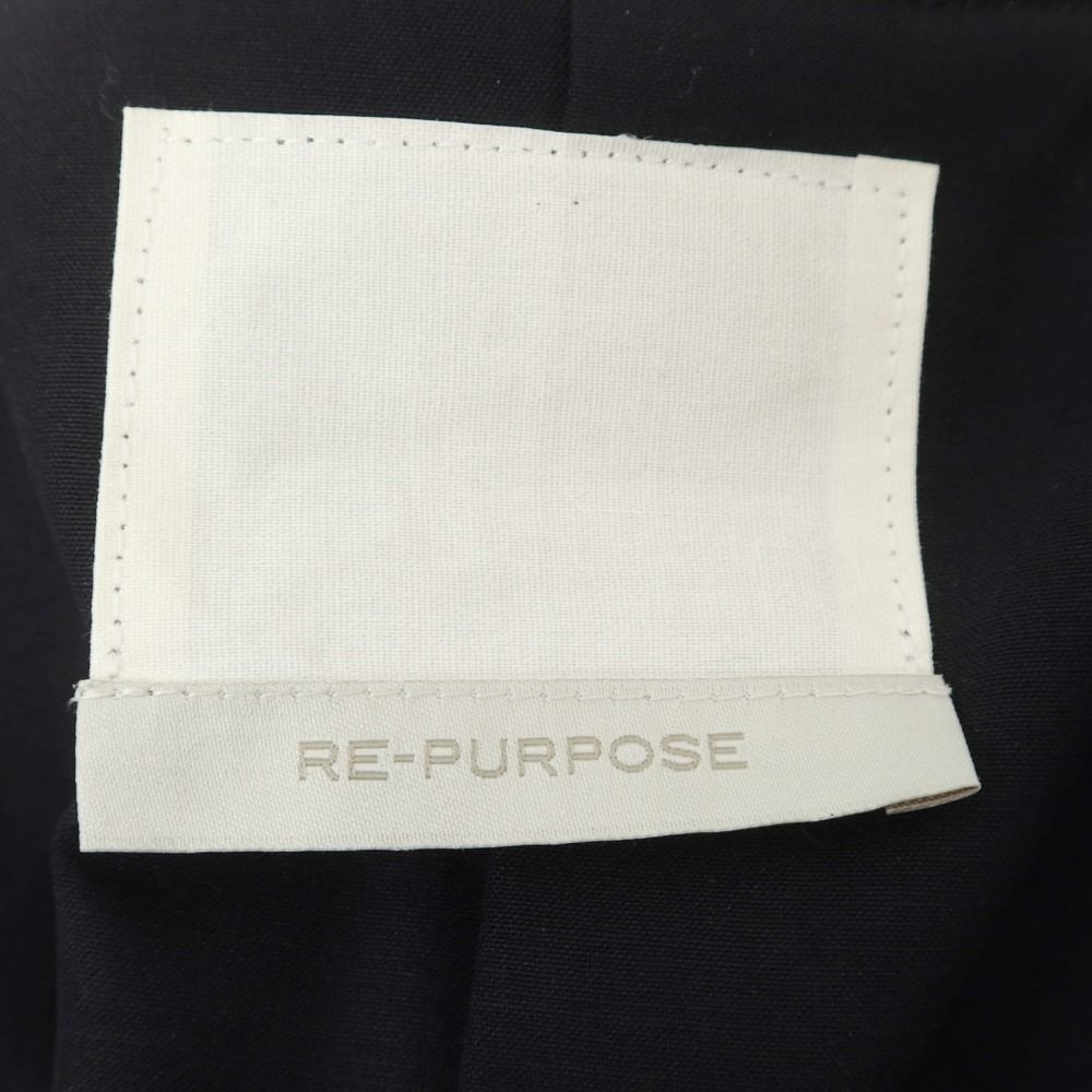 中古】リパーパス RE-PURPOSE ウール 中綿 ノーカラーコート グレー