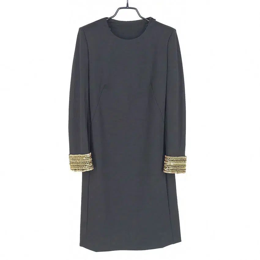 秋冬レディース ミニワンピース ブラック82 HU41046 金属ビーズ 뒷ジッパー