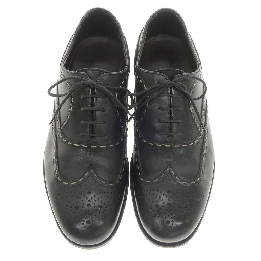 ボッテガヴェネタ BOTTEGAVENETA ウイングチップ ドレスシューズ ブラック サイズ40 1 2 メンズ