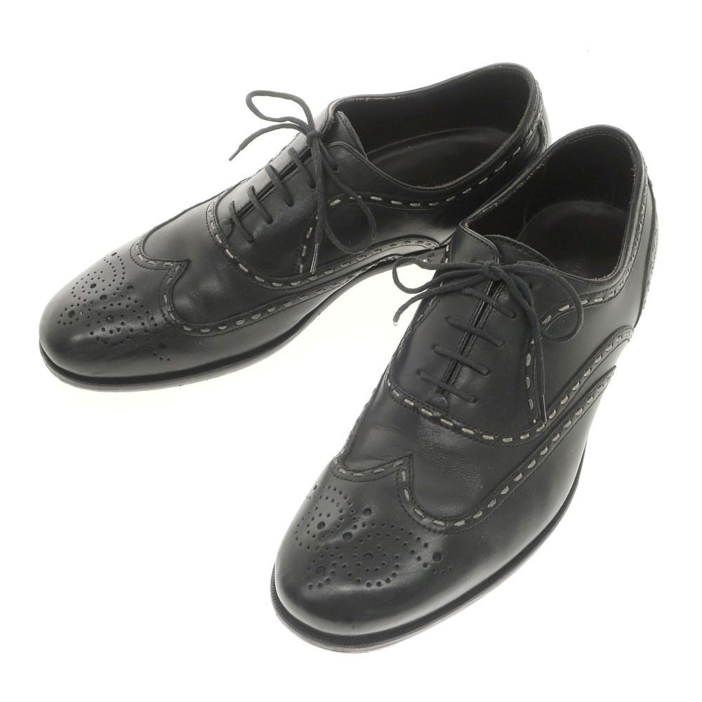 ボッテガヴェネタ ウイングチップ ドレスシューズ ブラック サイズ40 1 2 メンズ