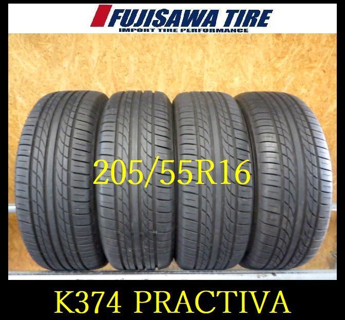 K374 ◆送料無料◆2025年製造 約8.5部山◆PRACTIVA YOKOHAMA ◆205|55R16◆4本