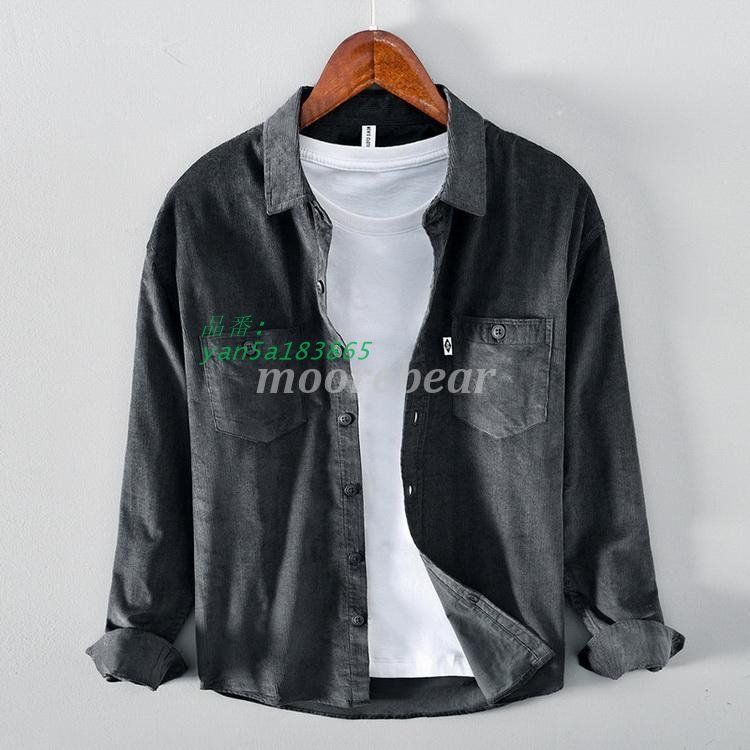 シャツ メンズ コーデュロイシャツ 秋 カジュアルシャツ トップス長袖 父の日 アメカジ yan5a183865