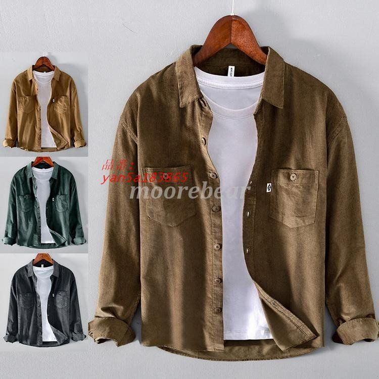 シャツ メンズ コーデュロイシャツ 秋 カジュアルシャツ トップス長袖 父の日 アメカジ yan5a183865