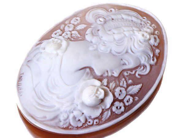ジュエリー極】TAMMARO作 華やかな貴婦人の彫刻 高級シェルカメオ