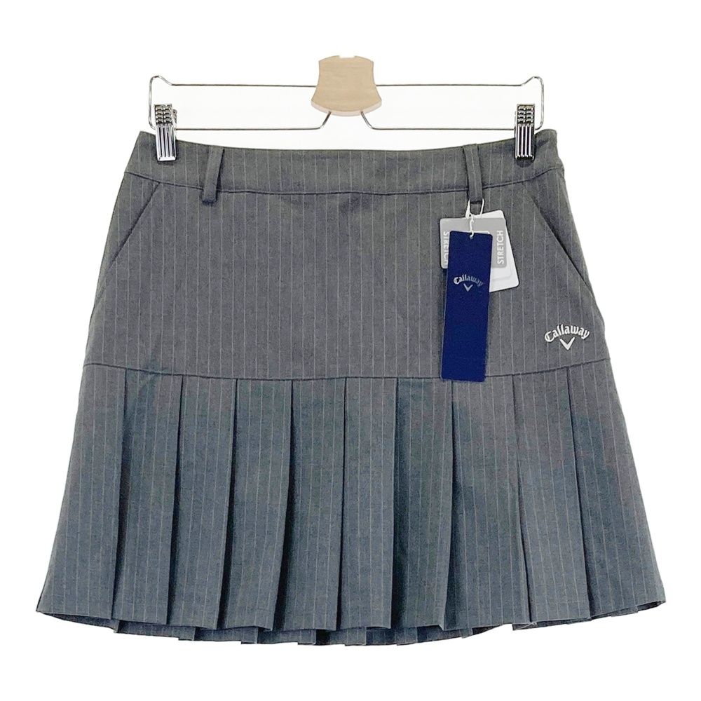 サイズ LL CALLAWAY キャロウェイ モデル プリーツスカート ストライプ柄 グレー系 240101541627 ゴルフウェア レディース ストスト