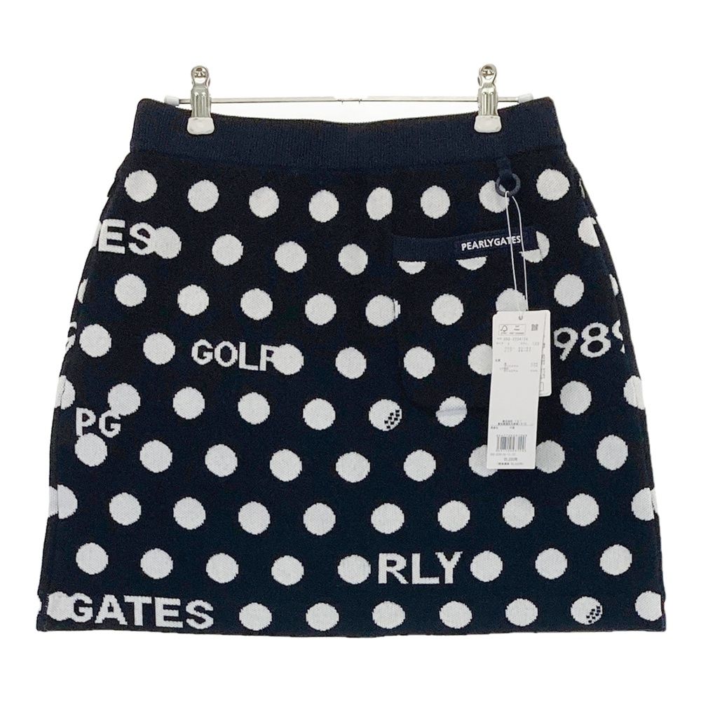 サイズ 1 PEARLY GATES パーリーゲイツ 055-2234124 ニットスカート ドット柄 ネイビー系 240101543765 ゴルフウェア レディース ストスト