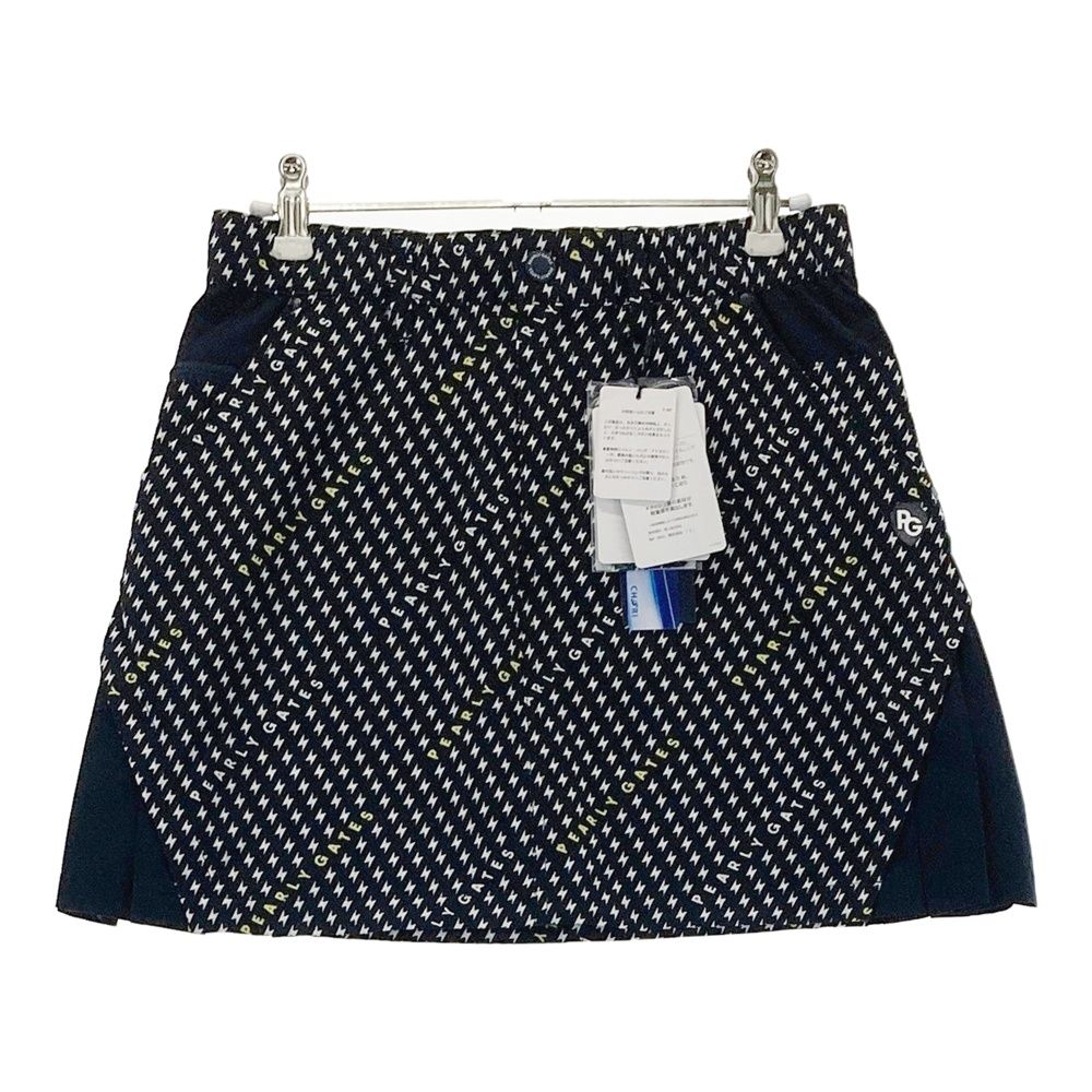 サイズ 0 PEARLY GATES パーリーゲイツ 055-2234604 スカート イナズマ 総柄 ネイビー系 240101543769 ゴルフウェア レディース ストスト