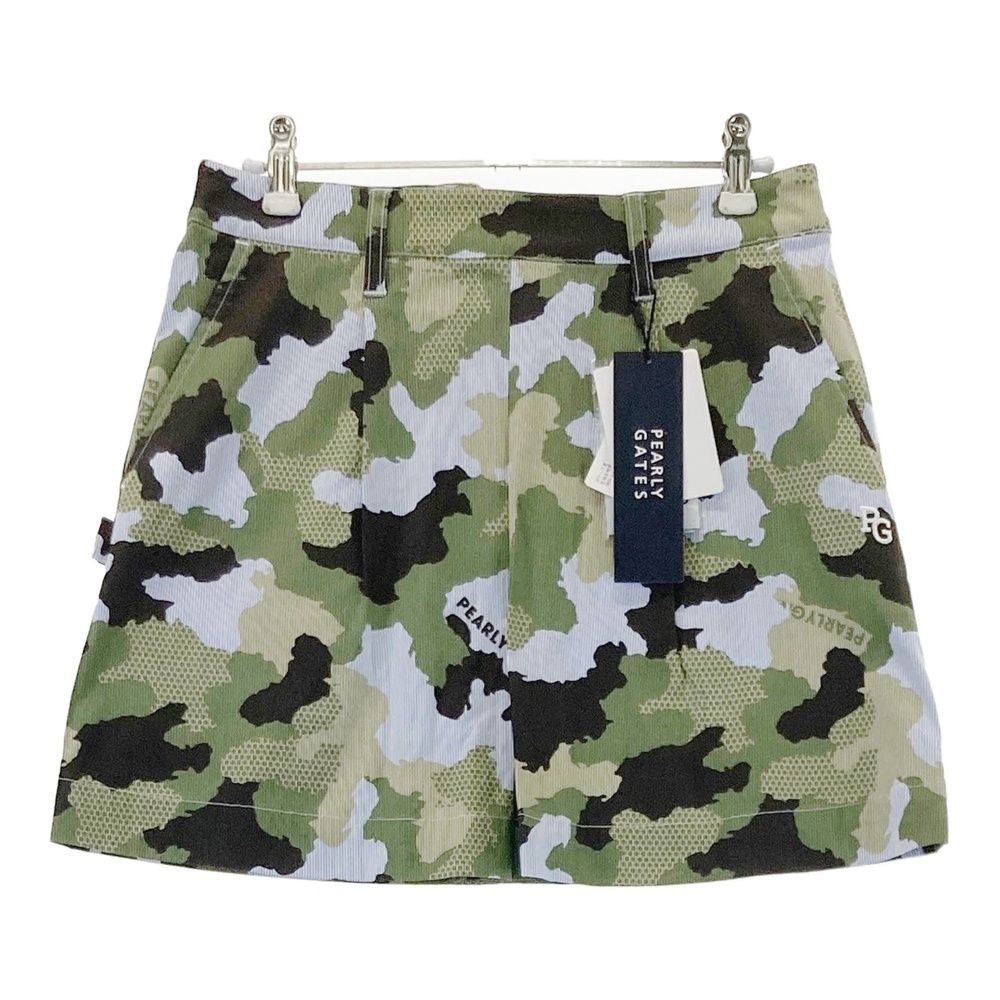 サイズ 0 PEARLY GATES パーリーゲイツ 055-2134520 ストレッチスカート 迷彩 カモフラ ストライプ柄 ブルー系 240101543792 ゴルフウェア レディース ストスト