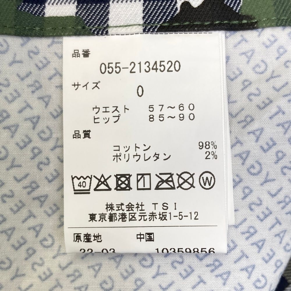 サイズ 0 PEARLY GATES パーリーゲイツ 055-2134520 ストレッチスカート 迷彩 カモフラ チェック柄 ネイビー系 240101543795 ゴルフウェア レディース ストスト LLC-HASEGAWATOSO_COM