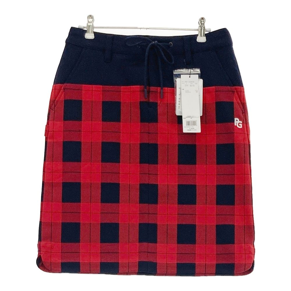 サイズ 1 PEARLY GATES パーリーゲイツ 055-1234038 スカート ひざ丈 チェック柄 レッド系 240101543809 ゴルフウェア レディース ストスト