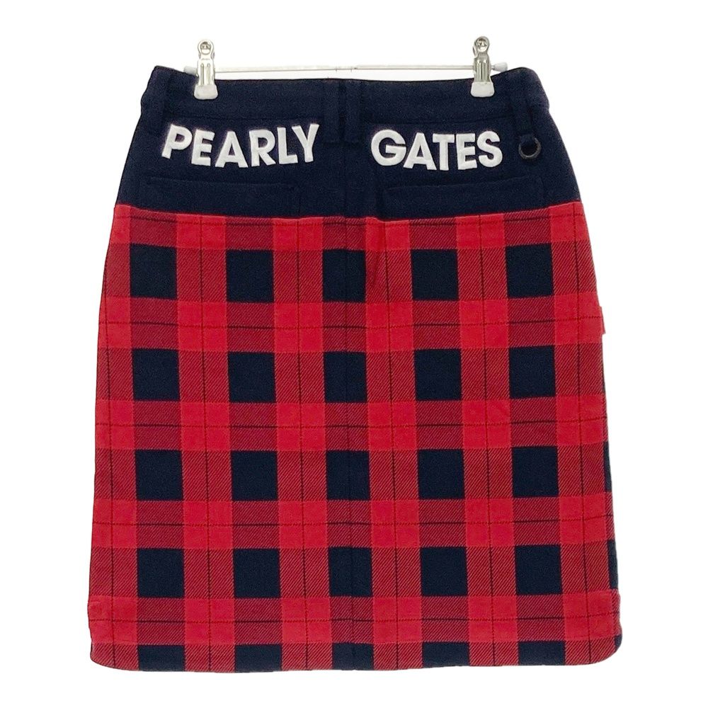 サイズ 1 PEARLY GATES パーリーゲイツ 055-1234038 スカート ひざ丈 チェック柄 レッド系 240101543809 ゴルフウェア レディース ストスト