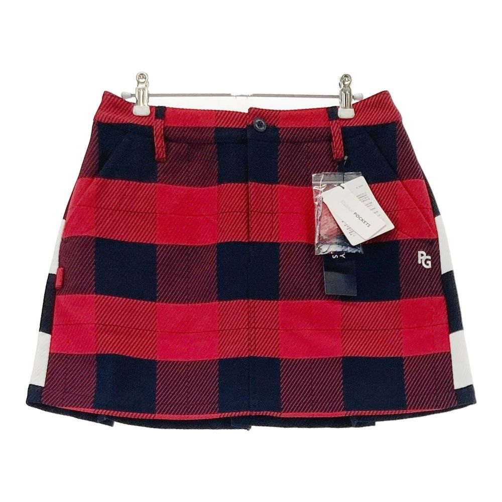 サイズ 1 PEARLY GATES パーリーゲイツ 055-1234020 スカート チェック ボーダー柄 レッド系 240101543816 ゴルフウェア レディース ストスト