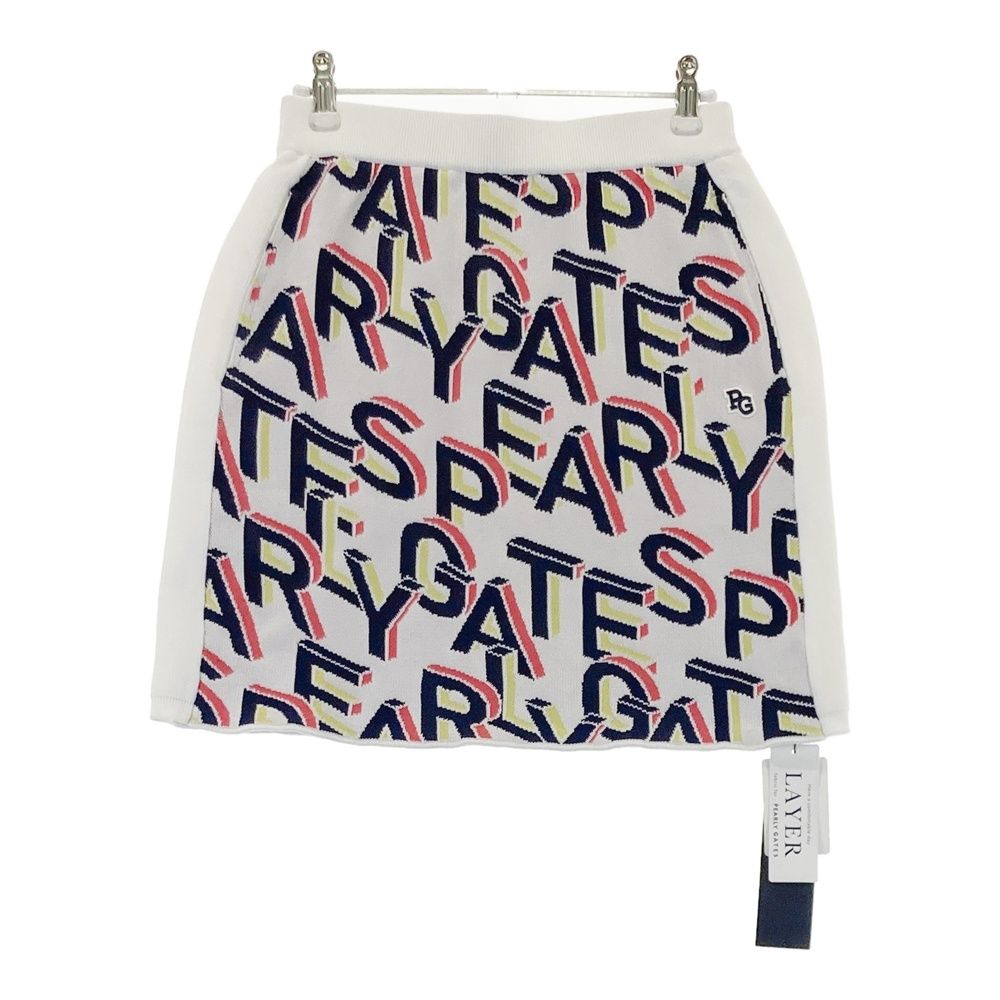 サイズ 0 PEARLY GATES パーリーゲイツ 055-1134314 ニットスカート ロゴ柄 ホワイト系 240101543818 ゴルフウェア レディース ストスト