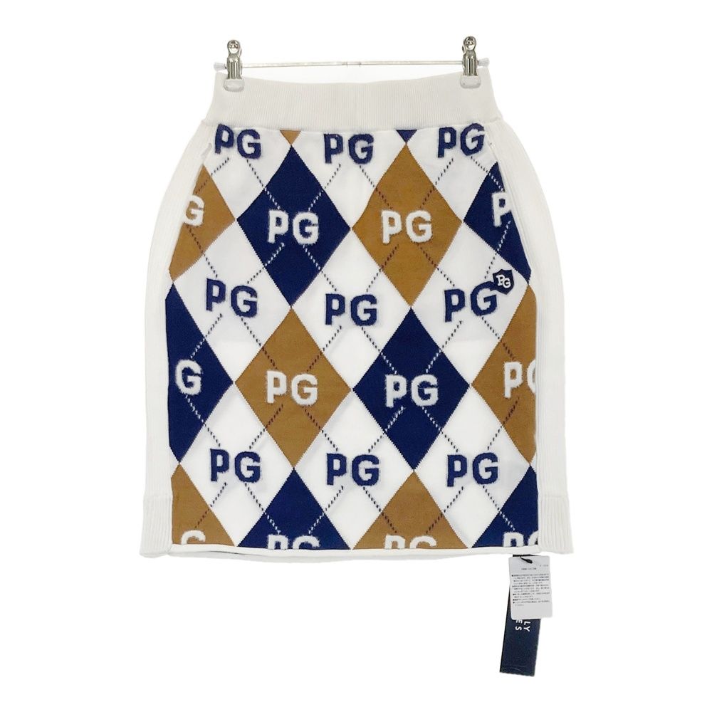 サイズ 0 PEARLY GATES パーリーゲイツ 055-1234914 ニットスカート アーガイル柄 ホワイト系 240101543826 ゴルフウェア レディース ストスト