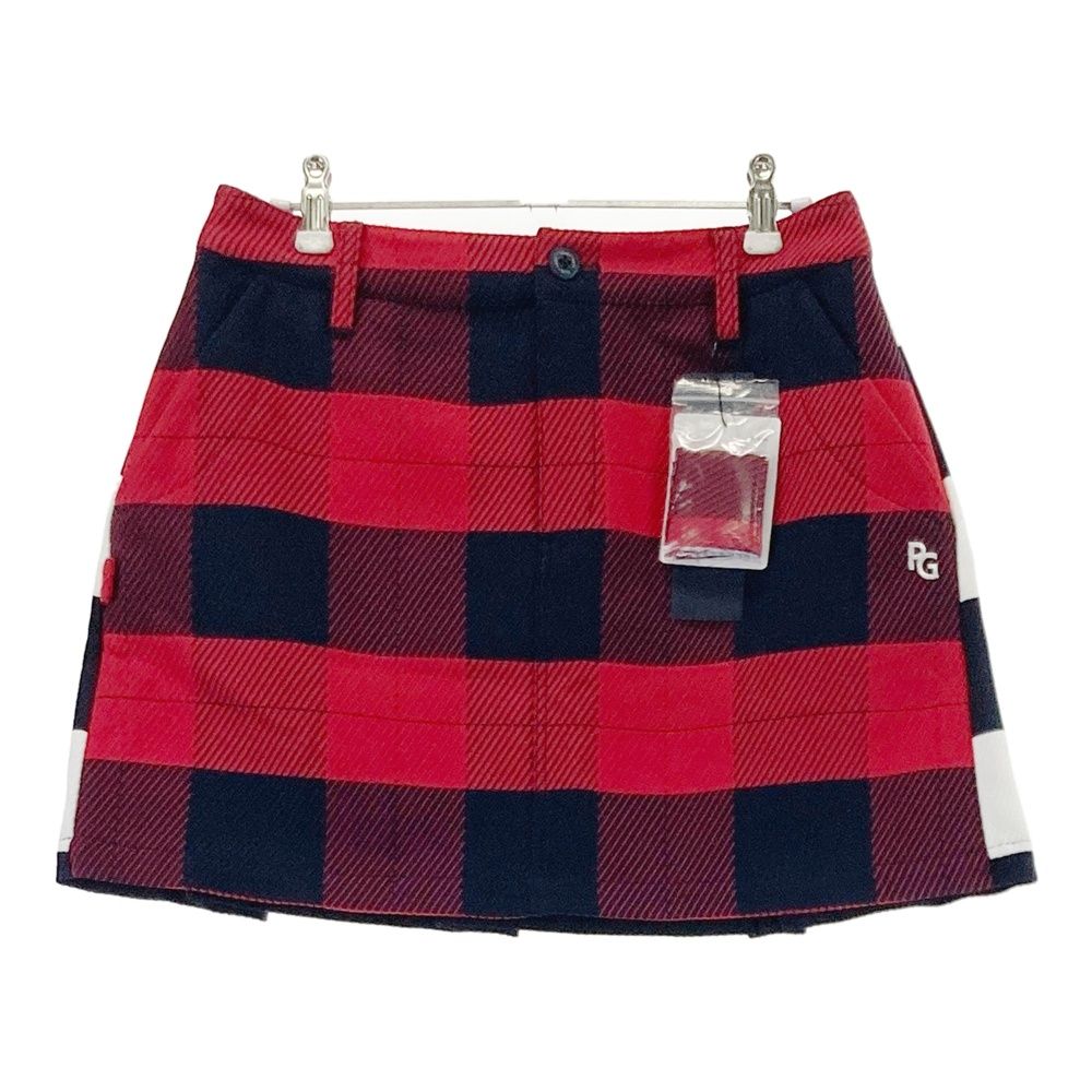 サイズ 1 PEARLY GATES パーリーゲイツ 055-1234020 スカート チェック ボーダー柄 レッド系 240101543829 ゴルフウェア レディース ストスト