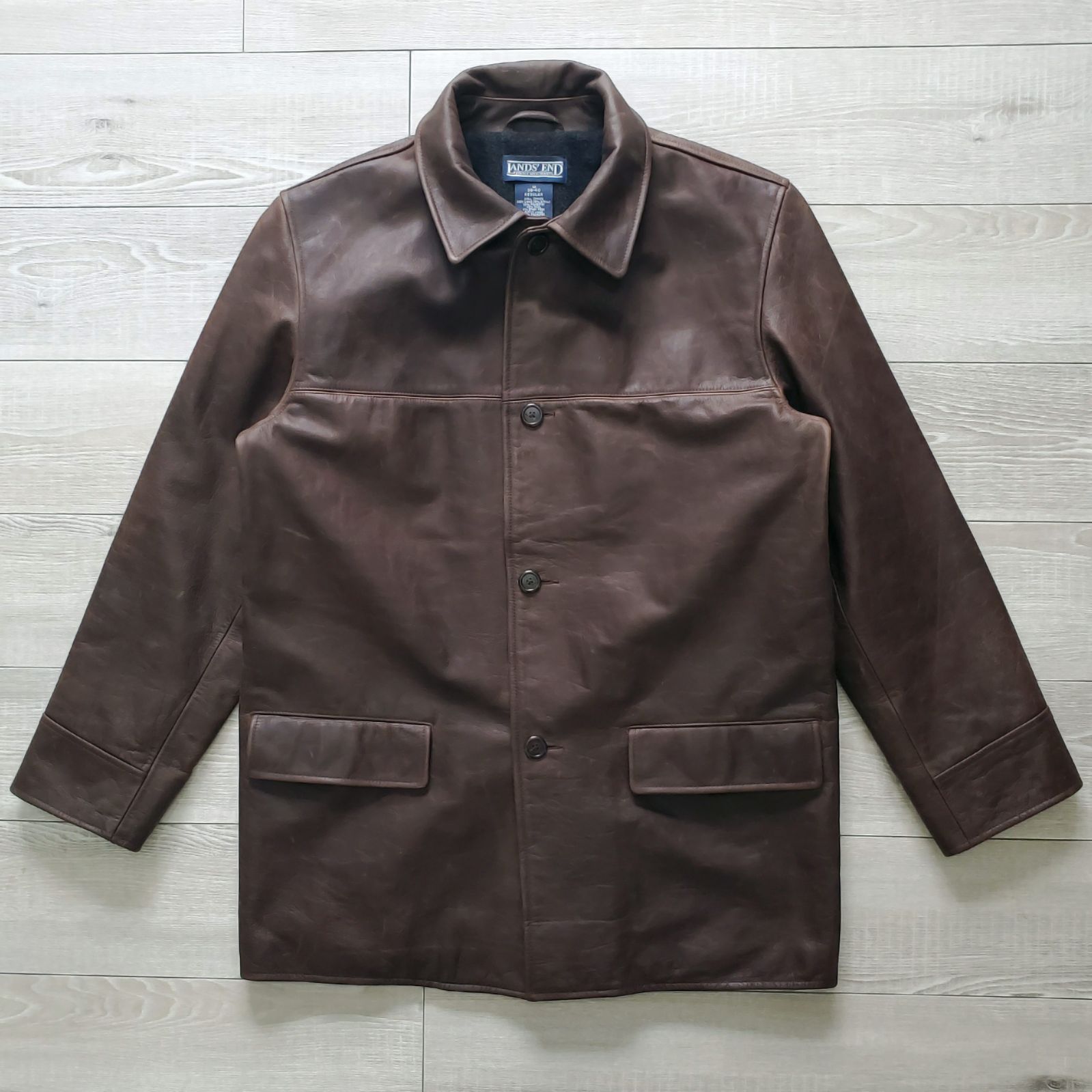 LANDS'END ランズエンド□極美品 1990-2000s アンティーク加工 牛革