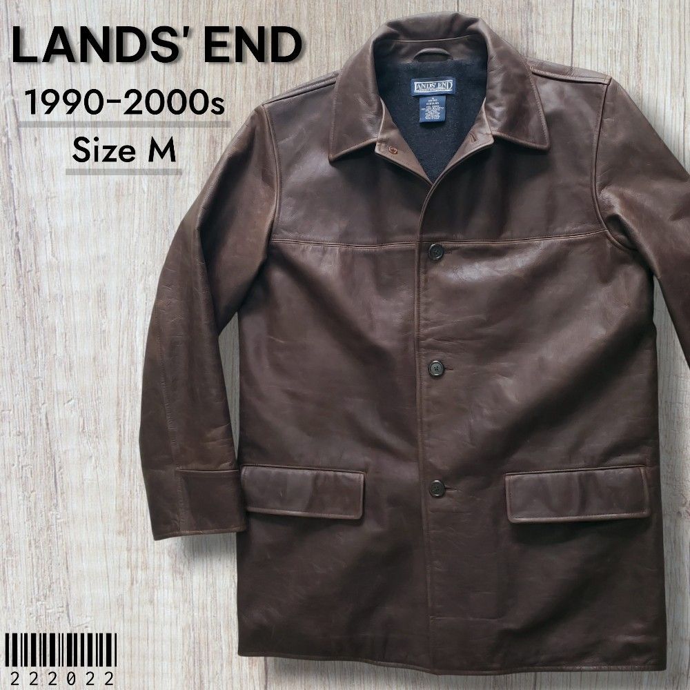 LANDS'END ランズエンド□極美品 1990-2000s アンティーク加工 牛革