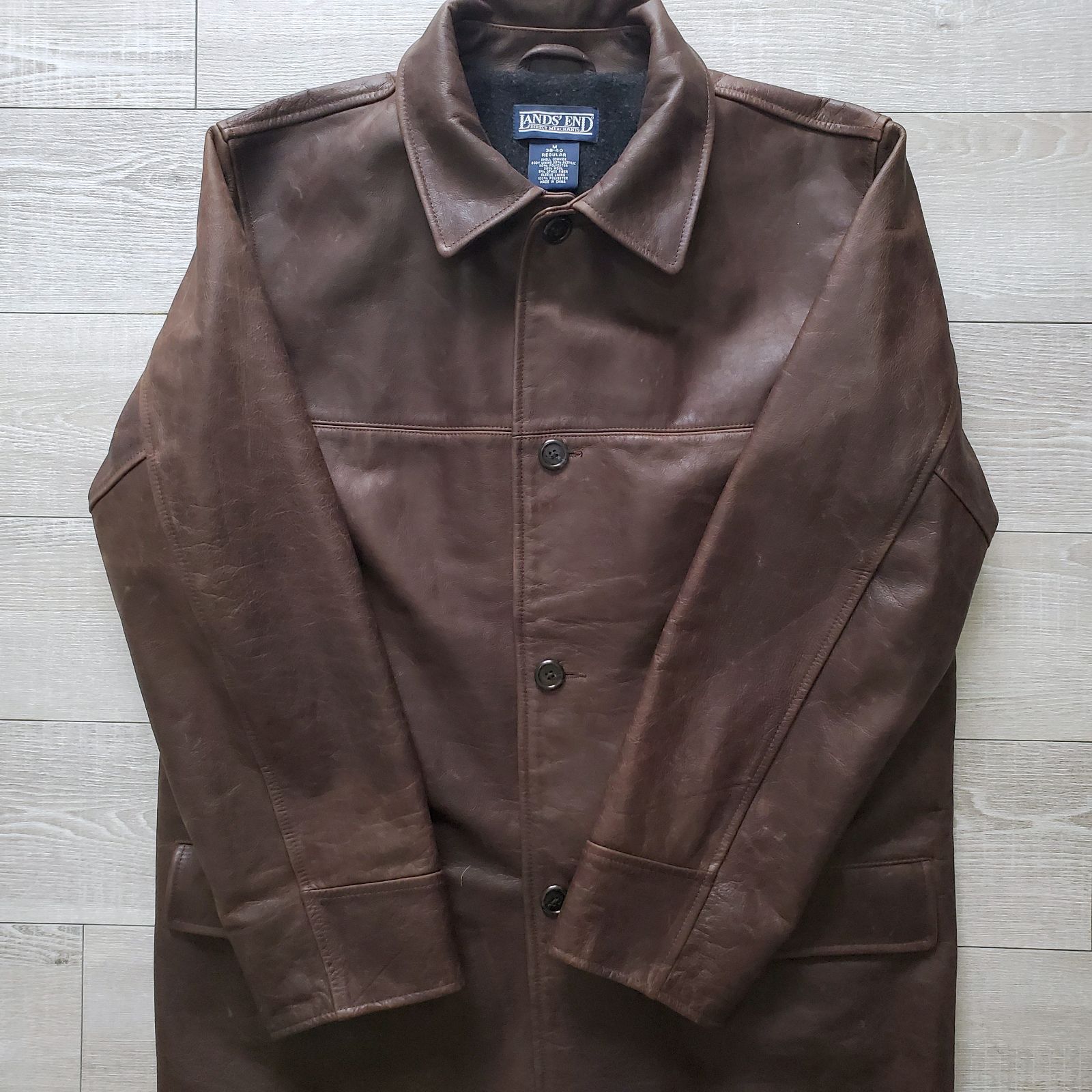 LANDS'END ランズエンド□極美品 1990-2000s アンティーク加工 牛革