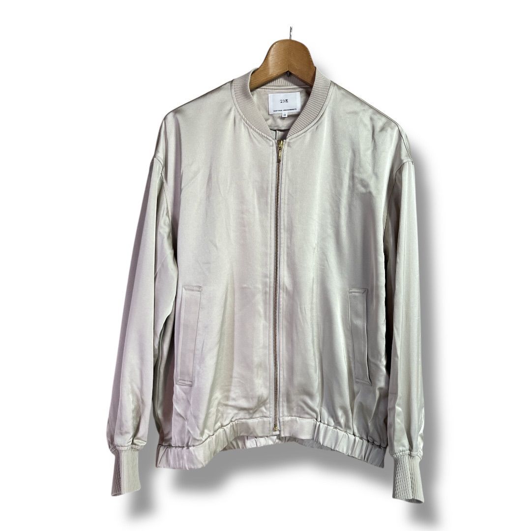 23区 ニジュウサンク ドレープサテン MAー1 ブルゾン 定価32000円 上着 アウター 羽織り 光沢感 ジップアップジャケット レディース サイズ38 ベージュ系 秋 ゴーゴー古着マルイ北千住店 10 No.K766