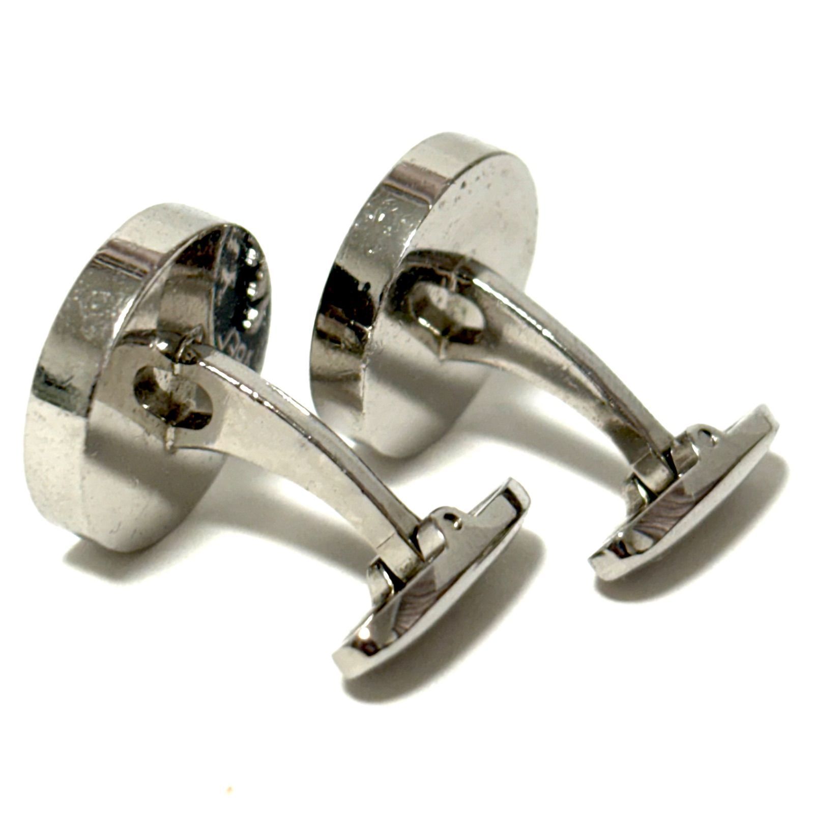  バーバリーブラックレーベル カフス ブラック×シルバー カフリンクス 小物