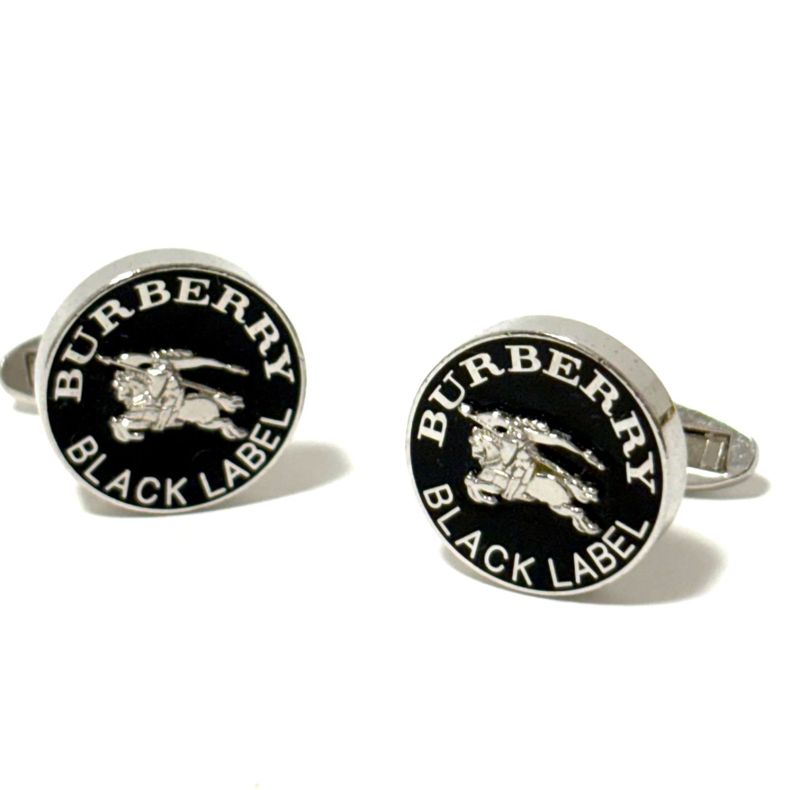 バーバリーブラックレーベル カフス ブラック×シルバー