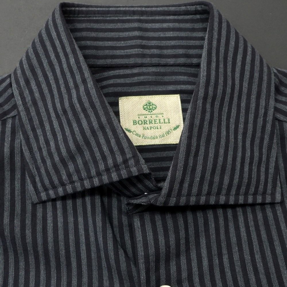 中古】ルイジ ボレッリ Luigi Borrelli コットン ストライプ