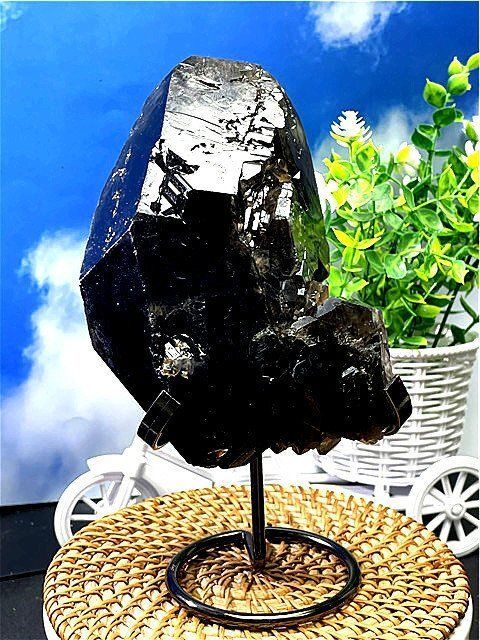 AAA級 魔除け ◆天然モリオン 黒水晶 クラスターB88C6|220C04C